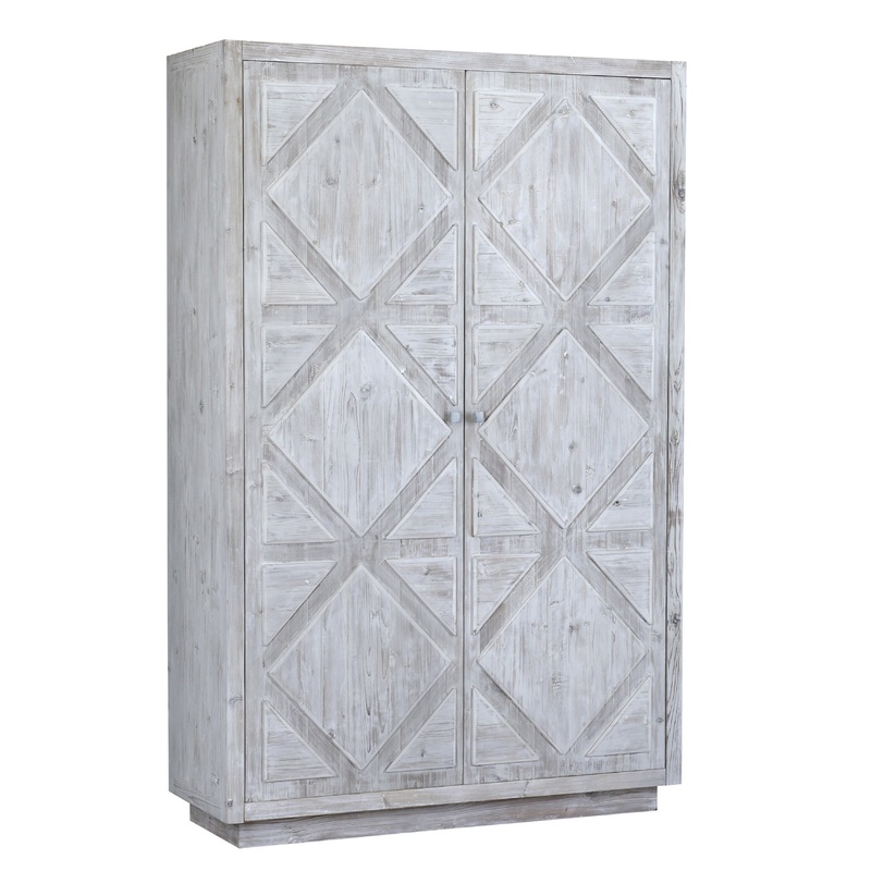 Mallow Whitewash Patina Finish Cabinet