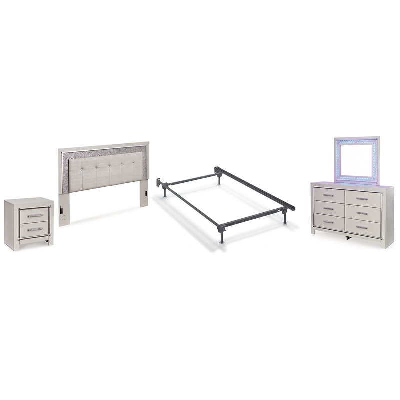 Zyniden Full Panel Headboard Bed, Dresser, Mirror, Chest and Nightstand