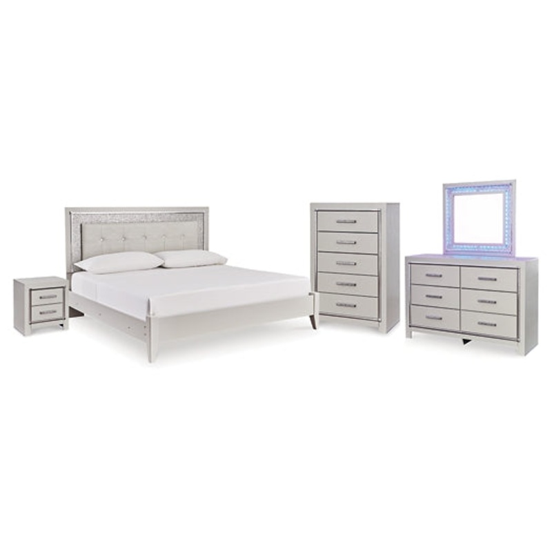 Zyniden Queen Panel Bed, Dresser, Mirror, Chest and Nightstand