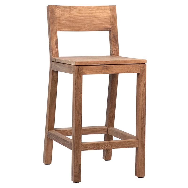 Zobel Natural Finish, Unique, Slight Difference In Color May Occur Counter Stool