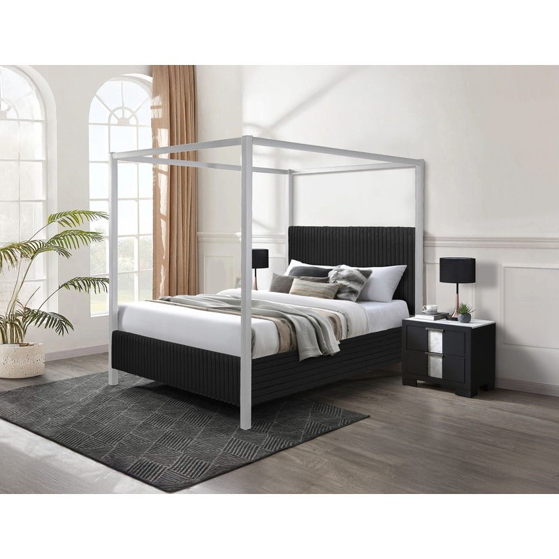Cora – Canopy Bed|Black|Gray|King|Queen