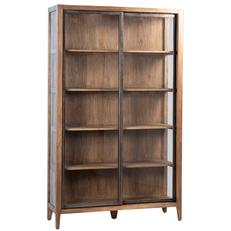 Aiken Medium Brown Wood Finish Cabinet