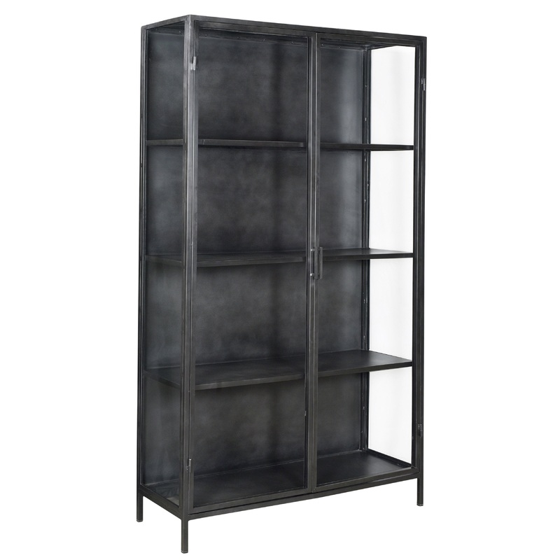 Balmer Antique Gunmetal Finish Cabinet