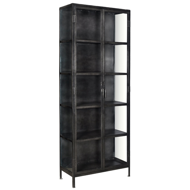 Salinas Antique Gunmetal Finish Cabinet