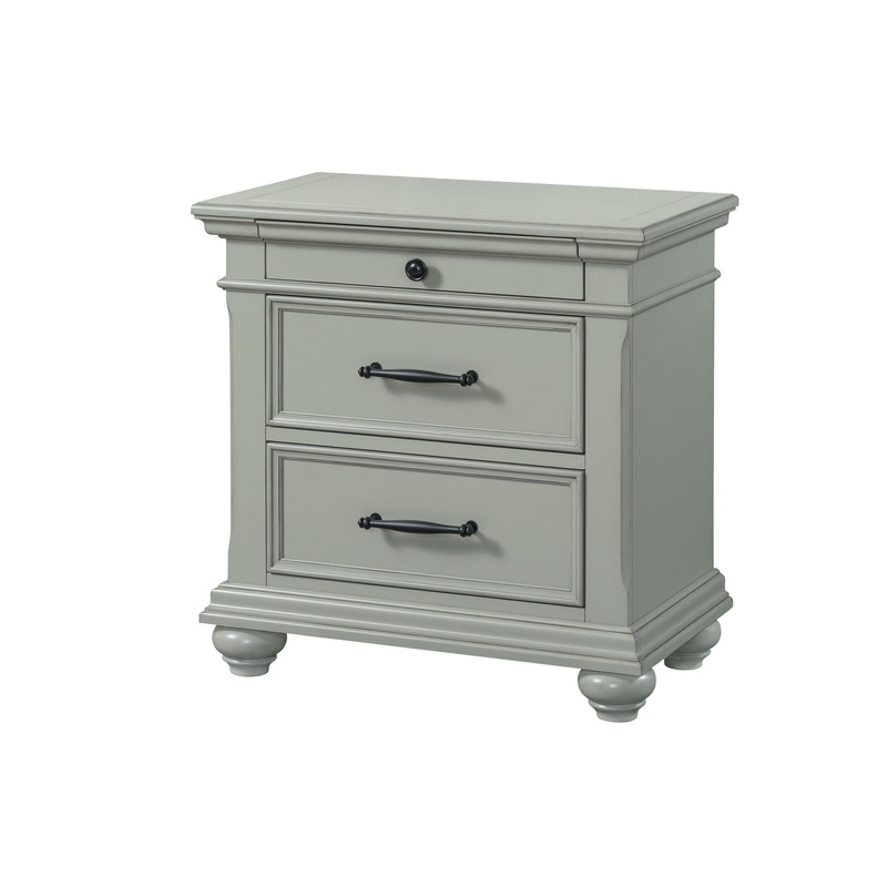 Slater – Nightstand With USB – Gray