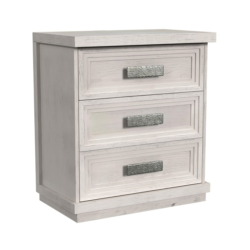 Avalanche – 3-Drawer Nightstand With USB – Antique White