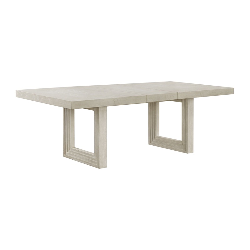 Avalanche – Rectangular Dining Table With 18 Leaf – Antique White