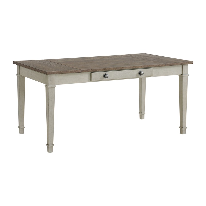 Farmington – Rectangular Dining Table – Medium Brown And Washed Stone