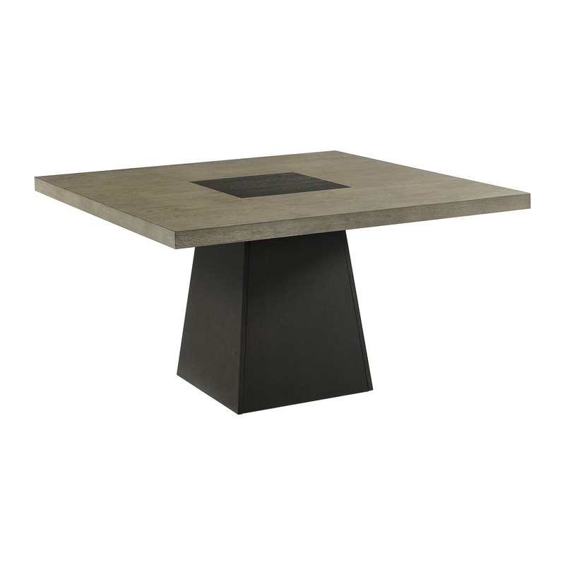 Jemma – Square Dining Table – Gray / Dark Espresso