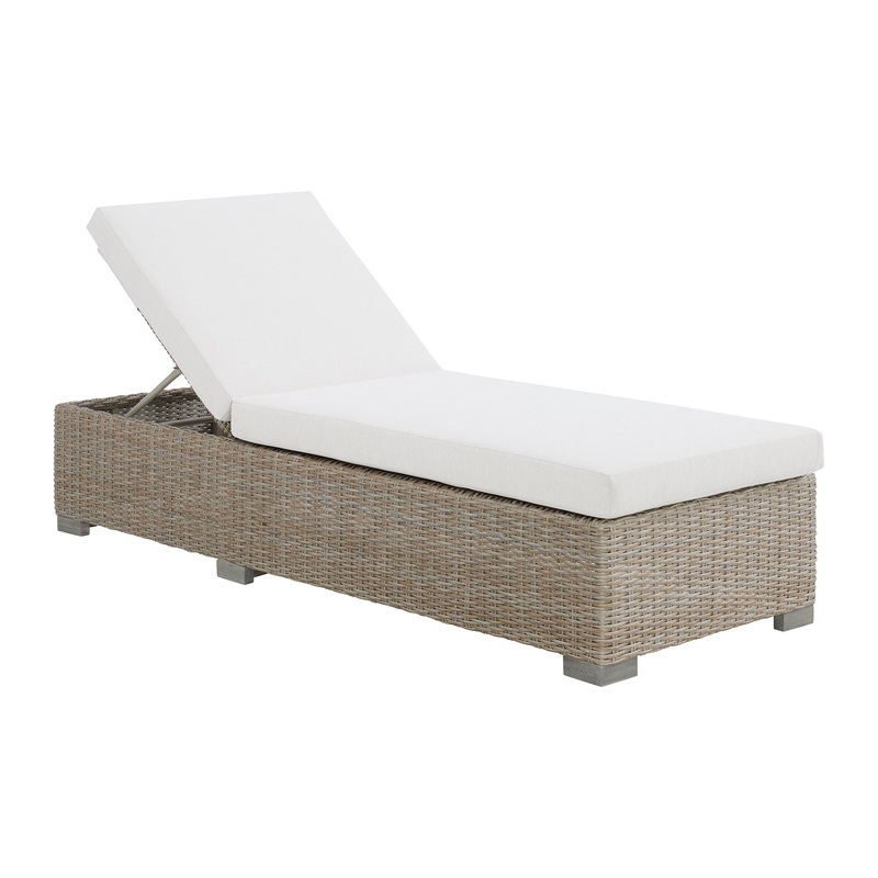 Ollie – Chaise Lounge – Tan And Olefin White Cream