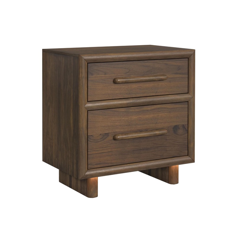 Brisbane – Nightstand With USBC And LED – Brown