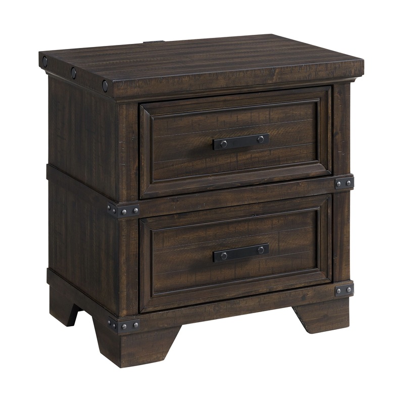 Colorado City – 2-Drawer Nightstand With USB – Charcoal