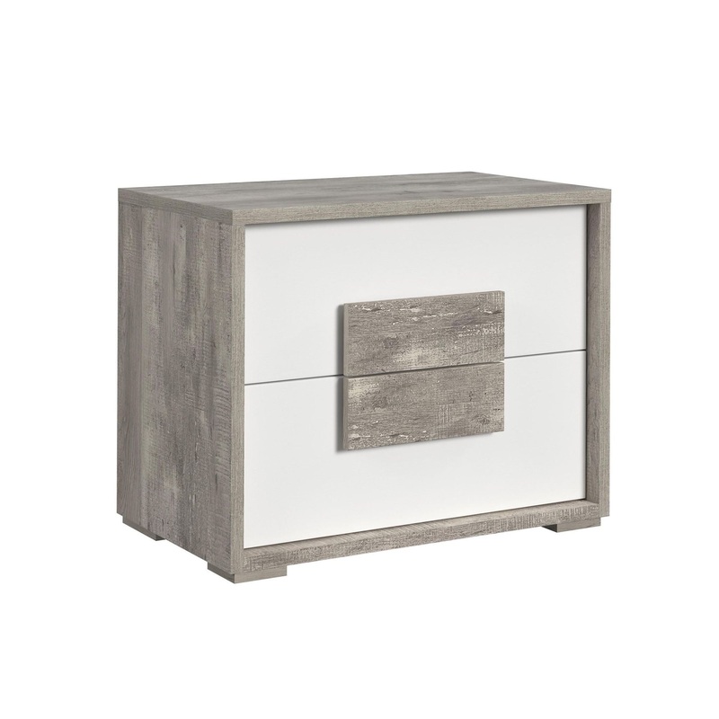 San Matteo – 2-Drawer Nightstand With USB – Gray