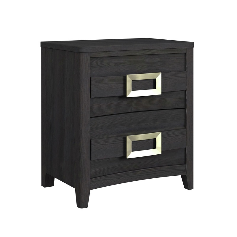 Tobias – 2-Drawer Nightstand With USB – Black