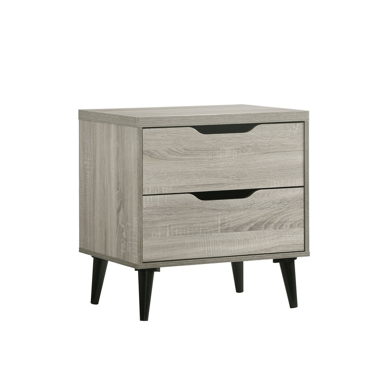 Ernesto – 2-Drawer Nightstand (3A Packing) – Gray