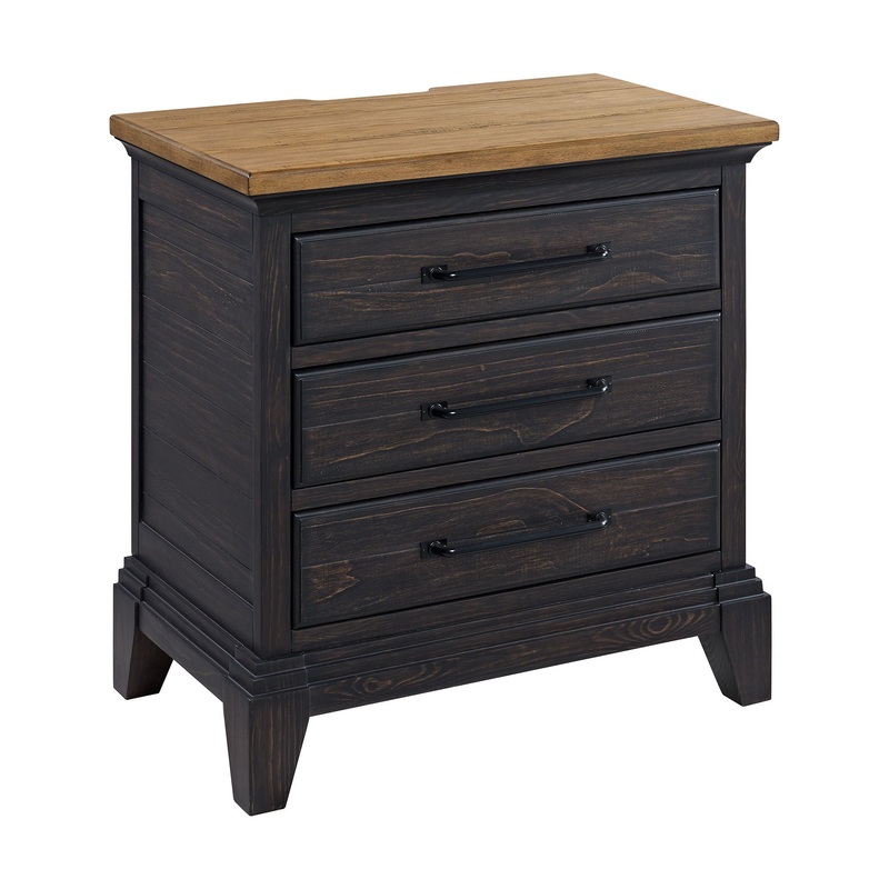 Montrose – Nightstand With Charger & Sensor Light – Espresso & Brown
