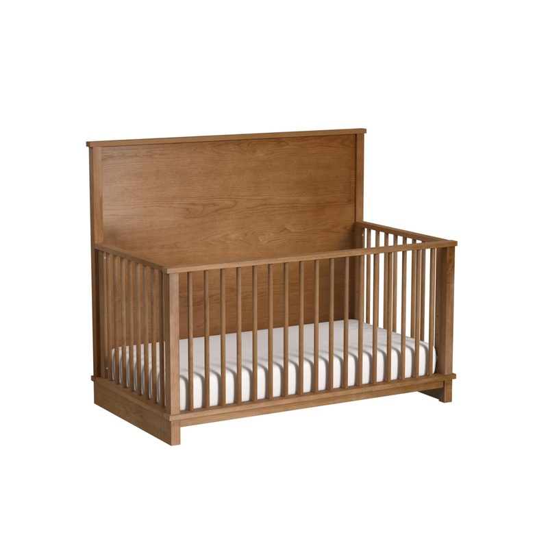 Wyller – Crib With Guard Rail|White|Light Brown