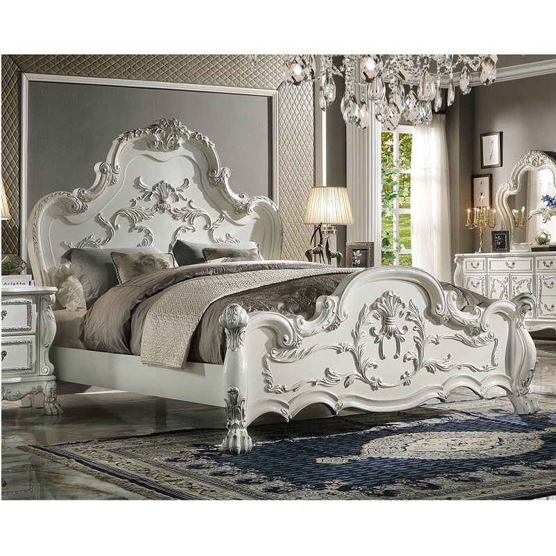 ACME Dresden Bone White Finish Dresden  California King Bed Model BD01706CK