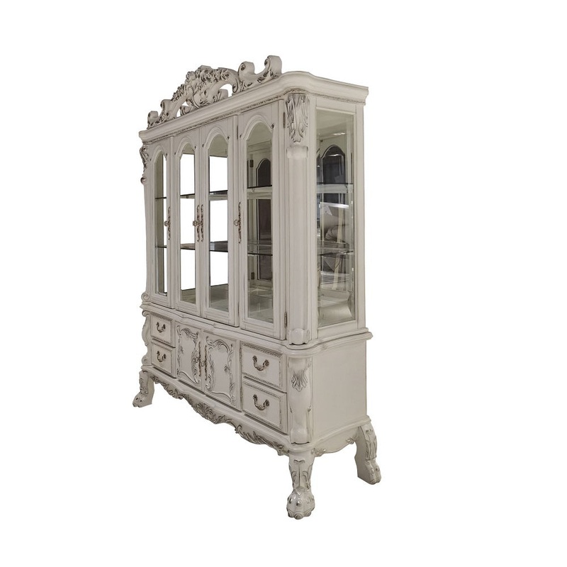 ACME Dresden Bone White Finish Dresden  Hutch & Buffet Model DN01698