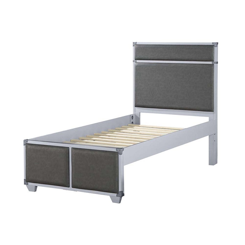 ACME Orchest Gray PU & Gray Finish Orchest Twin Bed Model 36120T