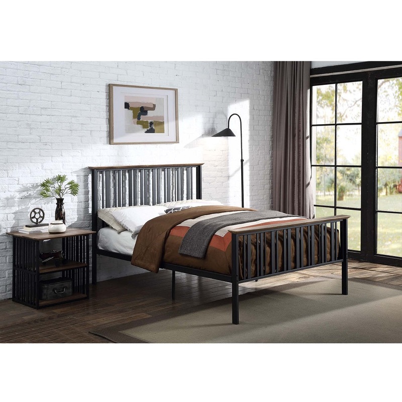 ACME Zudora Oak & Sandy Gray Finish Zudora Twin Bed  Model BD01748F