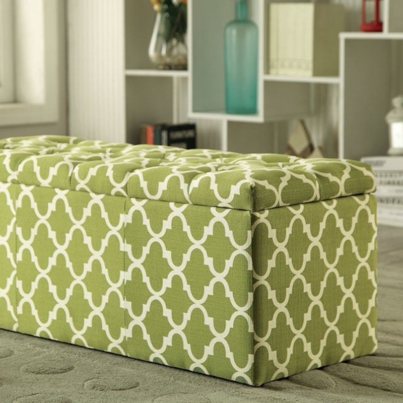 ZAIRA STORAGE OTTOMAN By FURNITURE OF AMERICA CM-BN6033GR